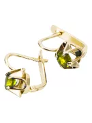 Oro amarillo de 14 quilates Peridoto amarillo Pendientes Artesanía vintage vec018y